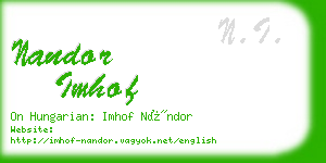 nandor imhof business card